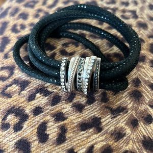 Brighton Neptune’s Rings multi strand leather bracelet with magnetic closure